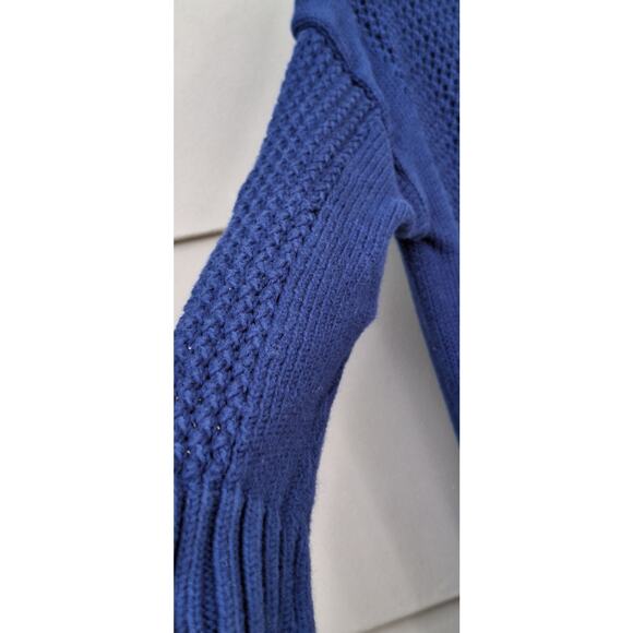 J Crew Open Knit 100% Cotton Navy Blue Preppy Nautical Summer Sweater XXS - Picture 6 of 11